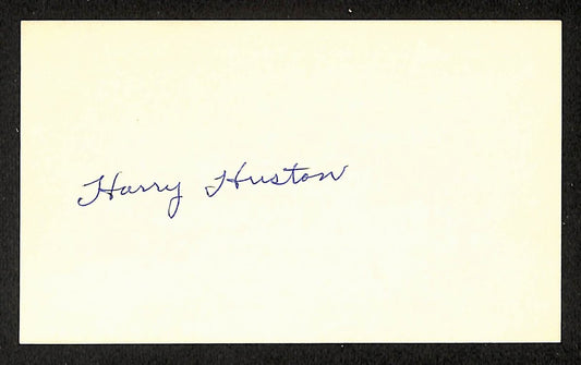 Harry Huston Phillies Autographed/Signed 3x5 Index Card JSA BA208389