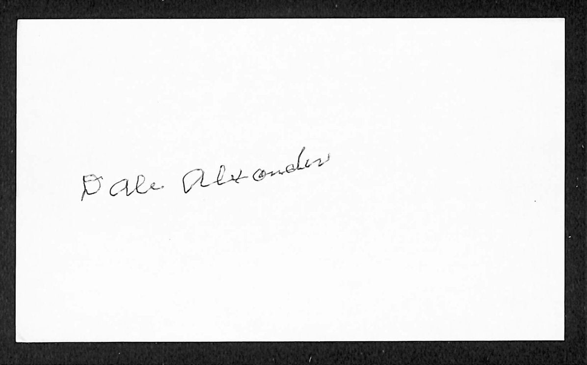 Dale Alexander Tigers Autographed/Signed 3x5 Index Card JSA BA208391