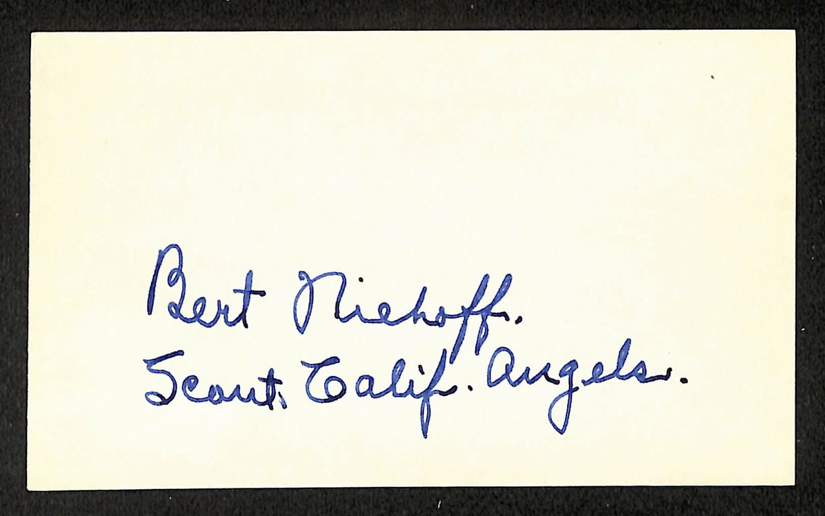 Bert Niehoff Phillies Autographed/Signed 3x5 Index Card JSA BA208393
