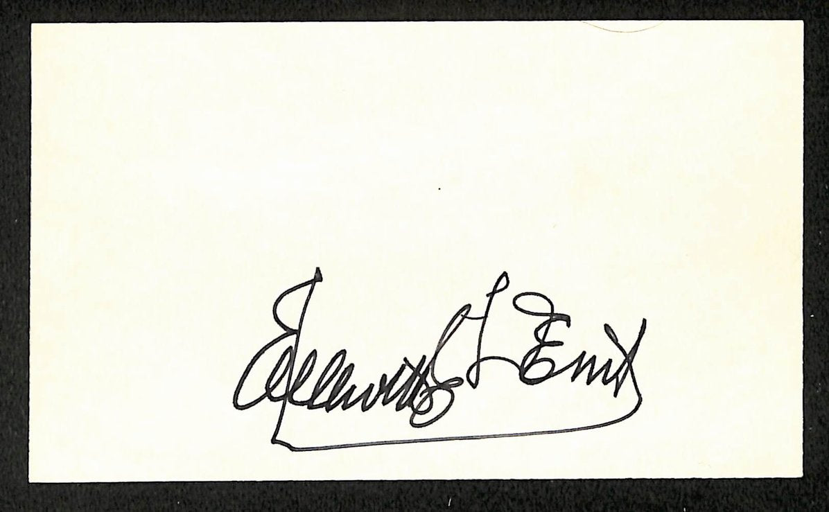 Eddie Dent Dodgers Autographed/Signed 3x5 Index Card JSA BA208394