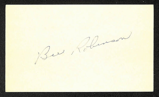Bill Robinson Phillies Autographed/Signed 3x5 Index Card JSA BA208396