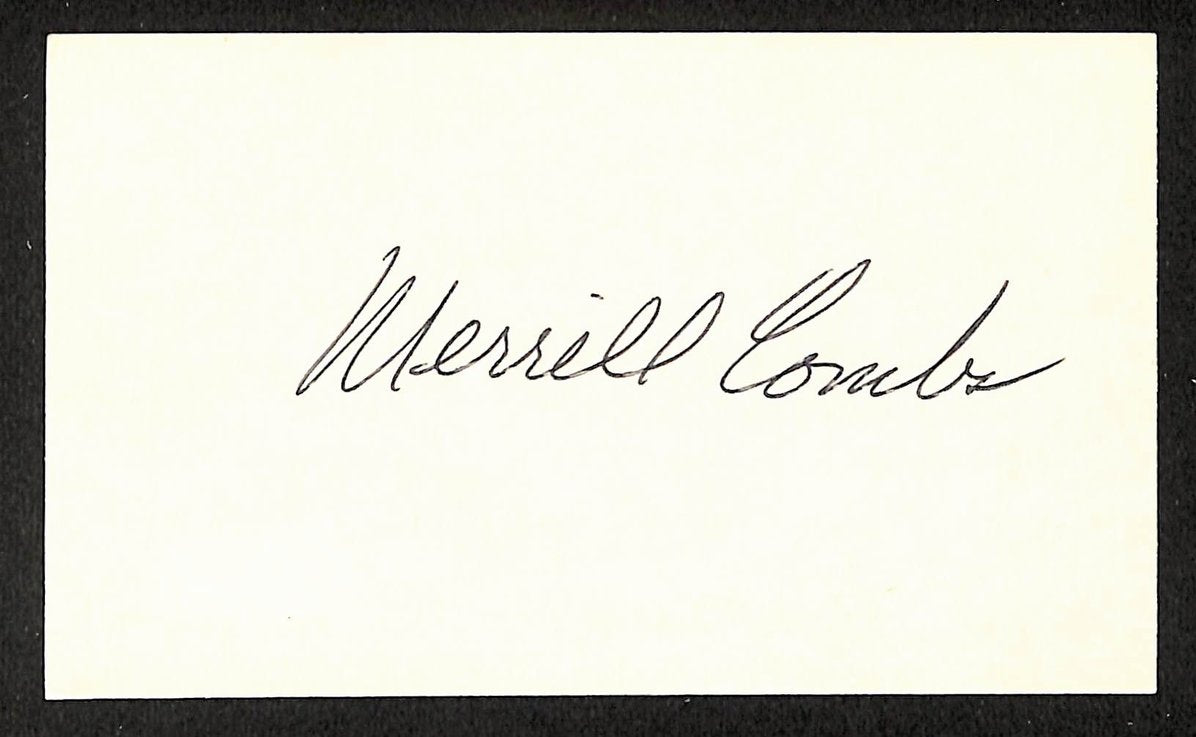 Merrill Combs Red Sox Autographed/Signed 3x5 Index Card JSA BA208400