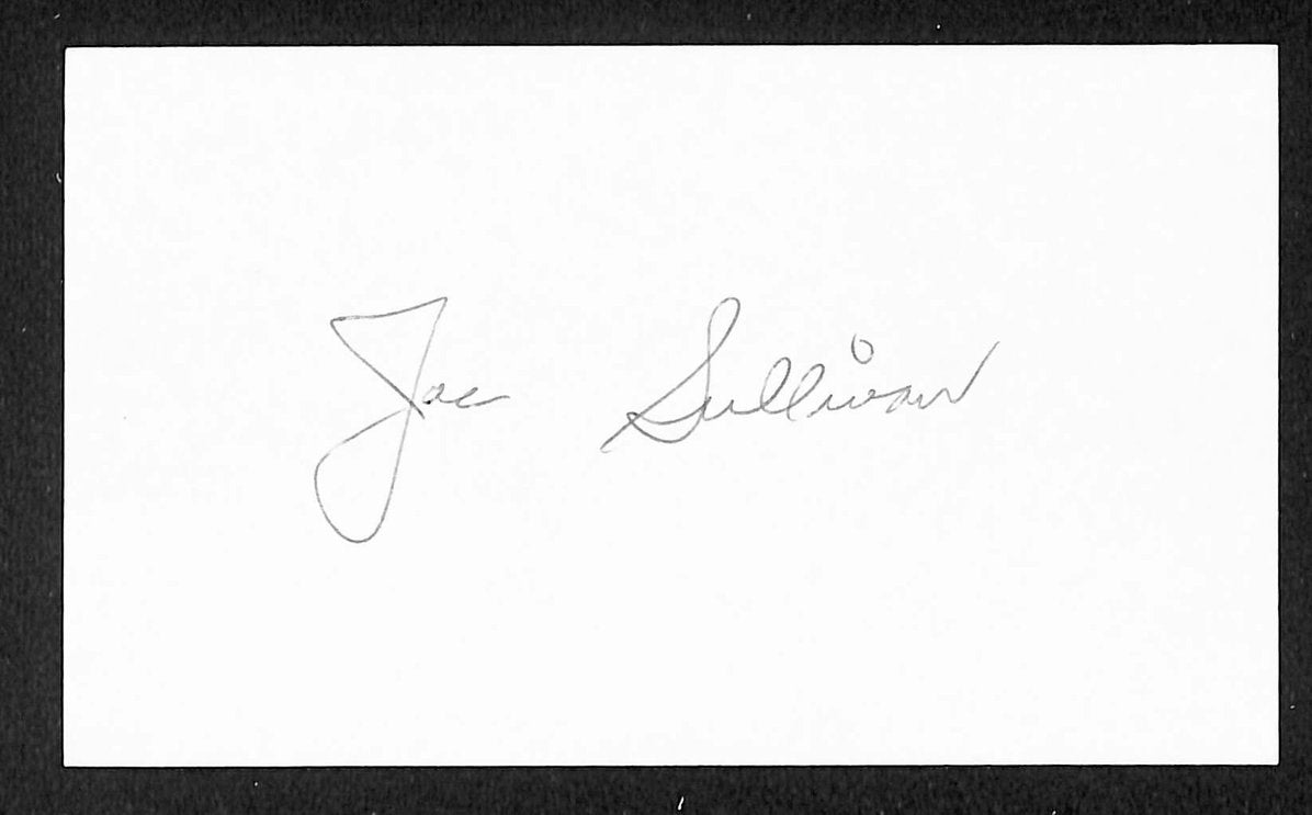 Joe Sullivan Tigers Autographed/Signed 3x5 Index Card JSA BA208401