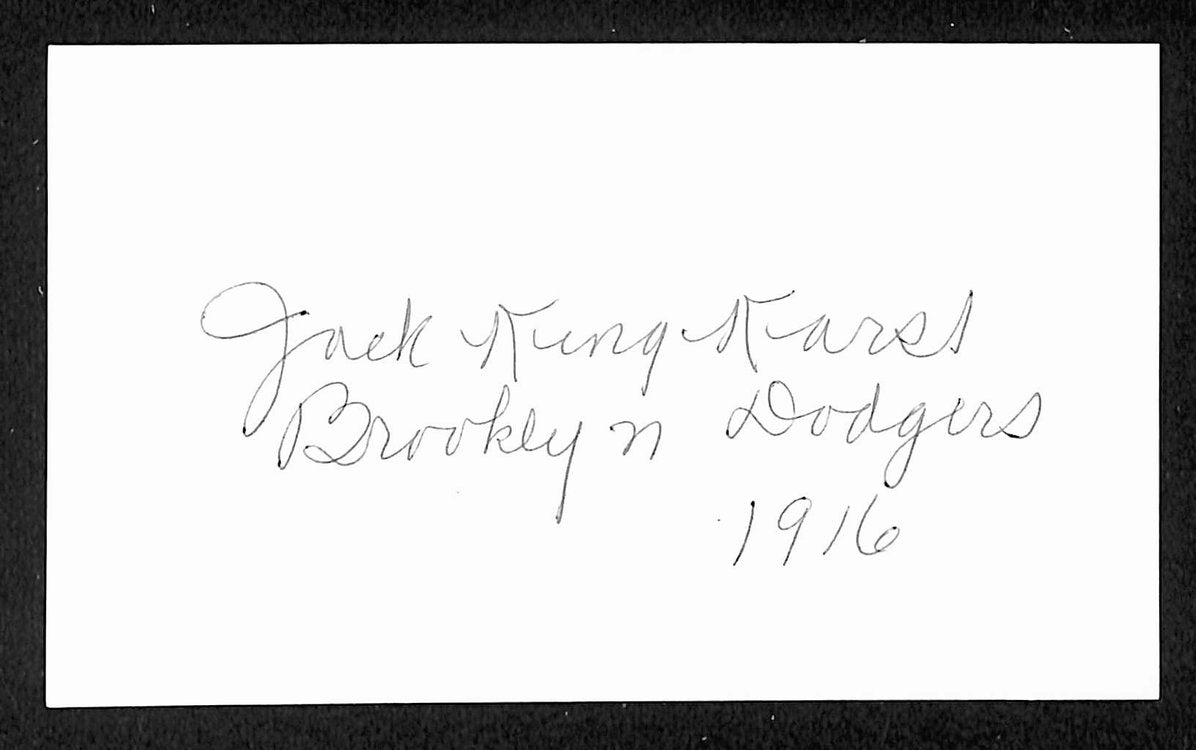 John Karst Dodgers Autographed/Signed 3x5 Index Card JSA BA208402