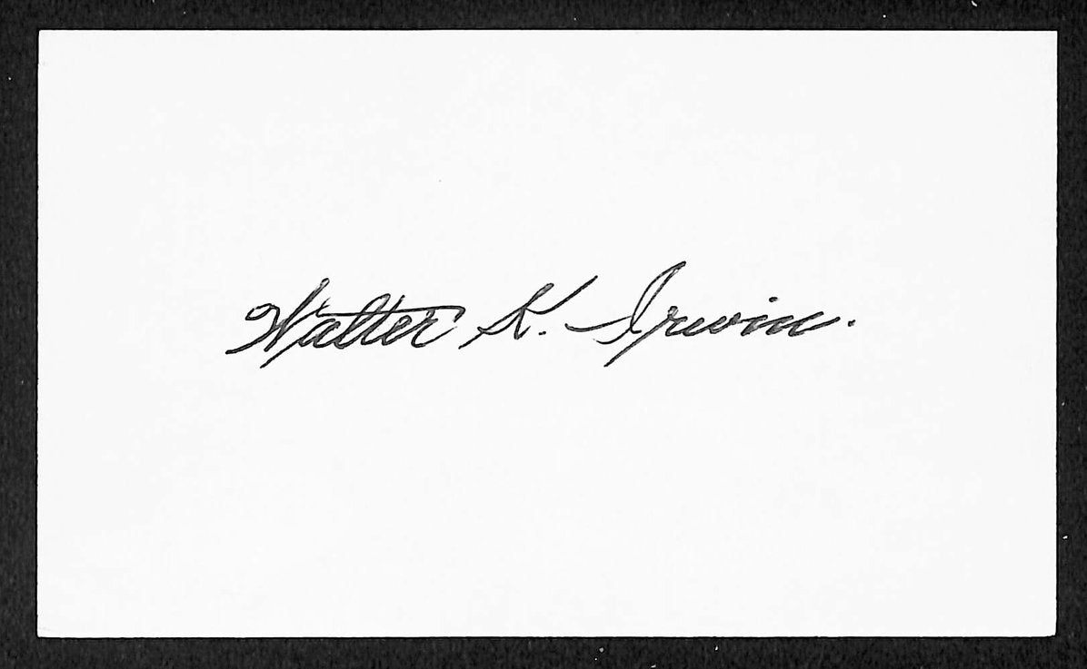 Walter Irwin Cardinals Autographed/Signed 3x5 Index Card JSA BA208407