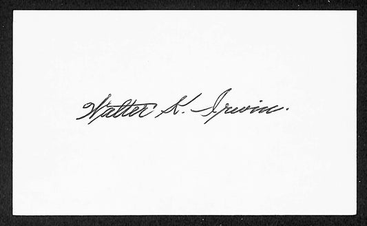 Walter Irwin Cardinals Autographed/Signed 3x5 Index Card JSA BA208407