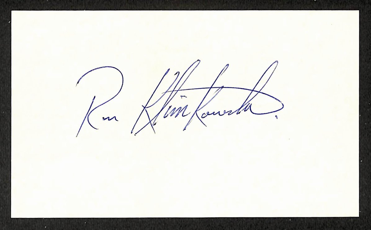 Ron Klimkowski Yankees Autographed/Signed 3x5 Index Card JSA BA208408