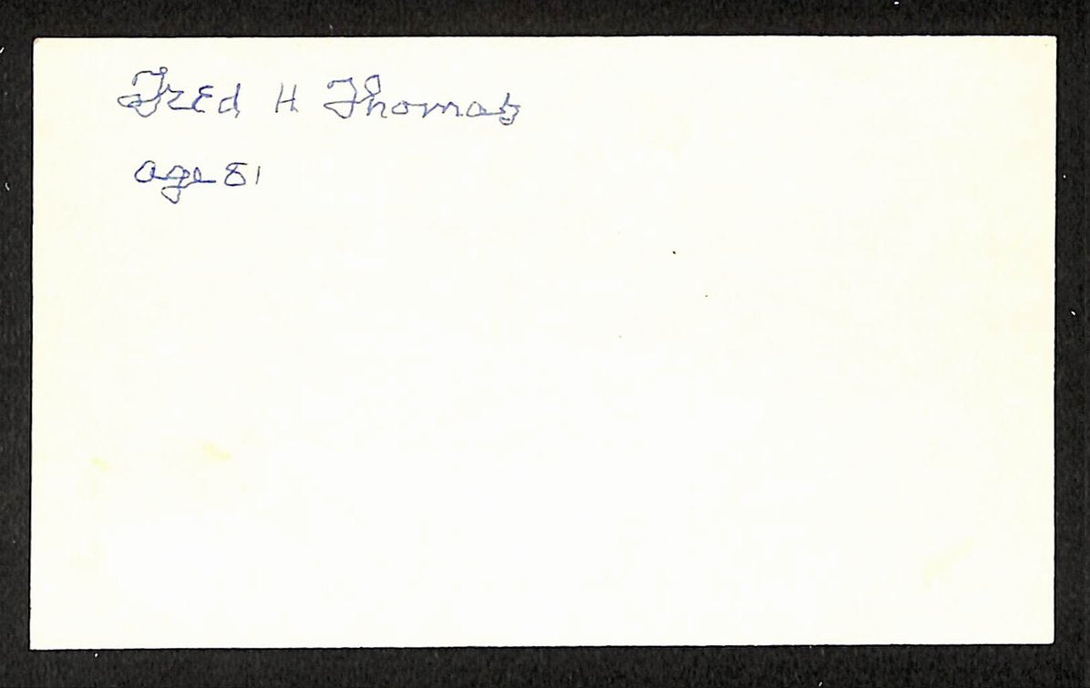 Fred Thomas Red Sox Autographed/Signed 3x5 Index Card JSA BA208412