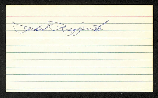 Phil Rizzuto Yankees Autographed/Signed 3x5 Index Card JSA BA208413