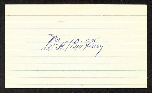 Bill Terry Giants Autographed/Signed 3x5 Index Card JSA BA208414