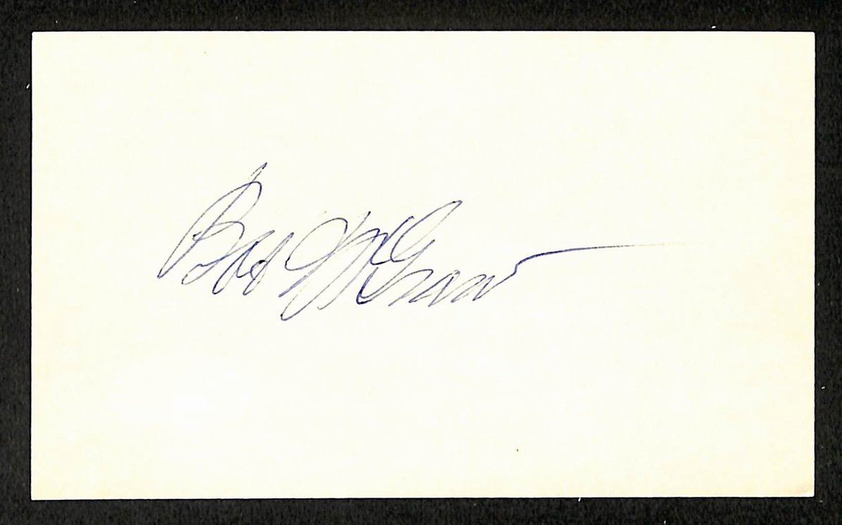 Bob McGraw Yankees Autographed/Signed 3x5 Index Card JSA BA208415