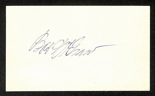 Bob McGraw Yankees Autographed/Signed 3x5 Index Card JSA BA208415