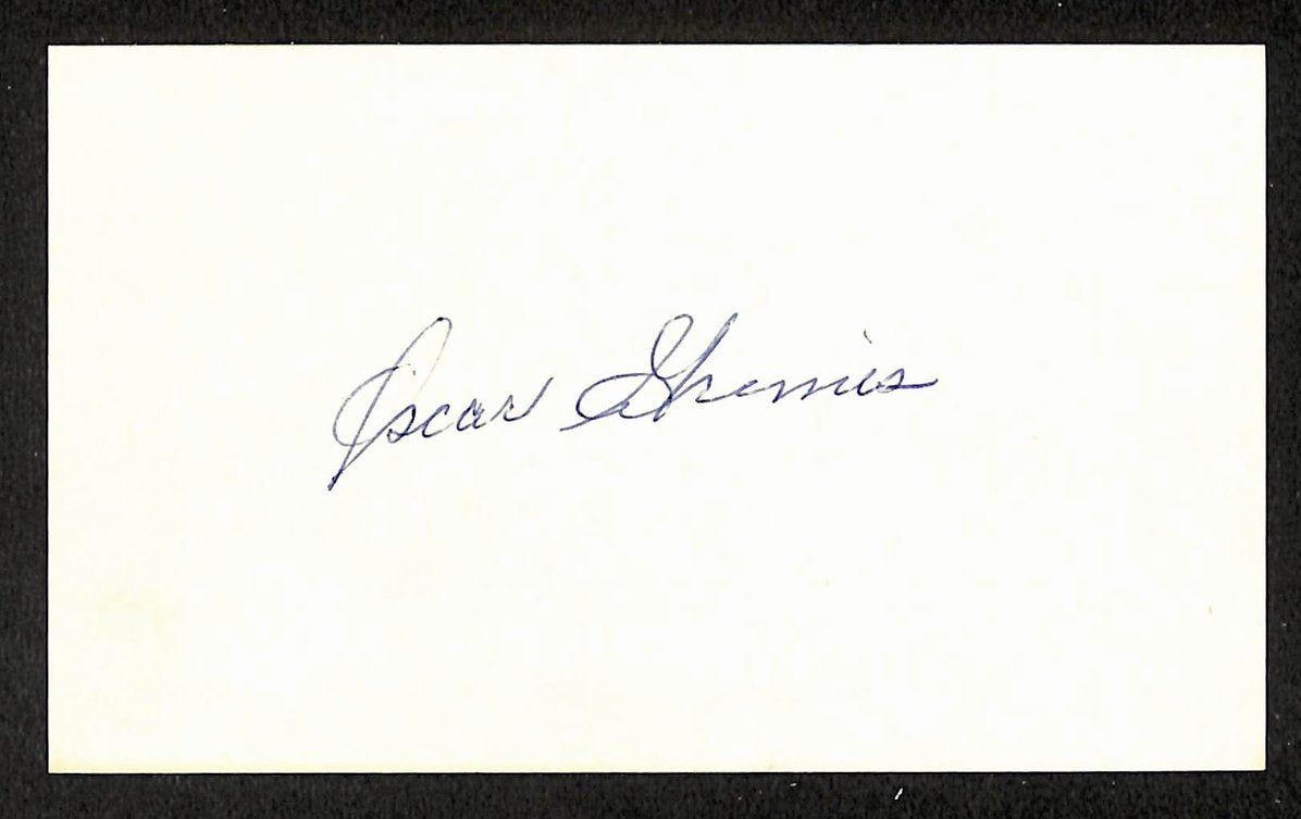 Oscar Grimes Yankees Autographed/Signed 3x5 Index Card JSA BA208416