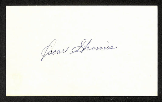 Oscar Grimes Yankees Autographed/Signed 3x5 Index Card JSA BA208416