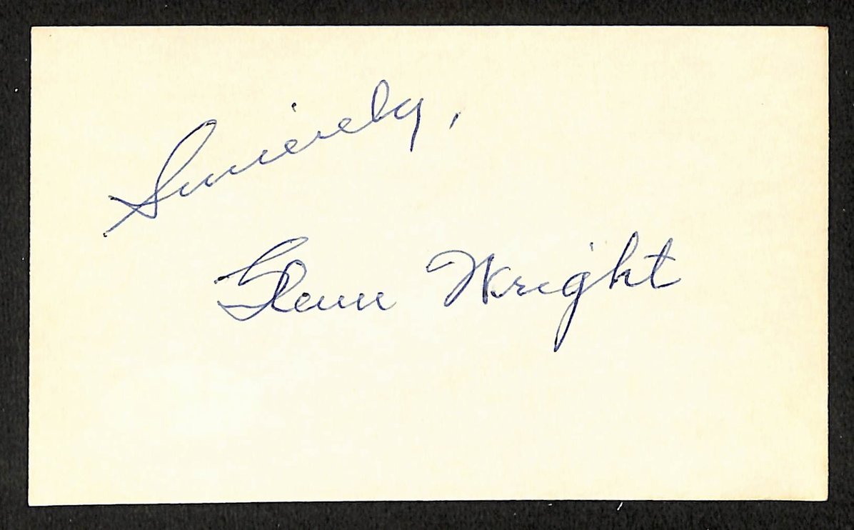 Glenn Wright Pirates Autographed/Signed 3x5 Index Card JSA BA208417
