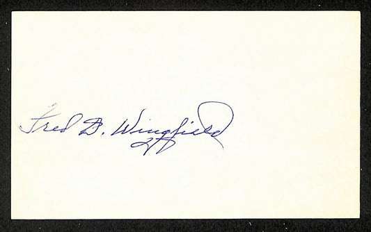Fred Wingfield Red Sox Autographed/Signed 3x5 Index Card JSA BA208422
