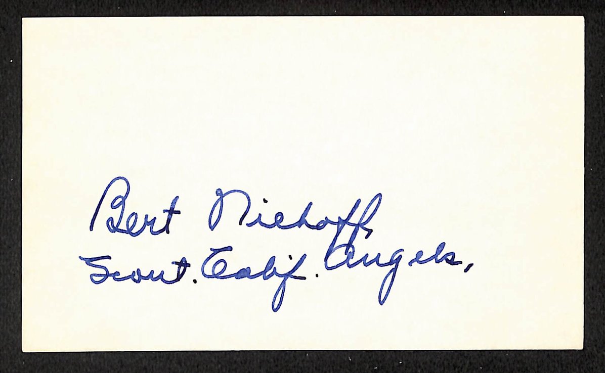 Bert Niehoff Phillies Autographed/Signed 3x5 Index Card JSA BA208423