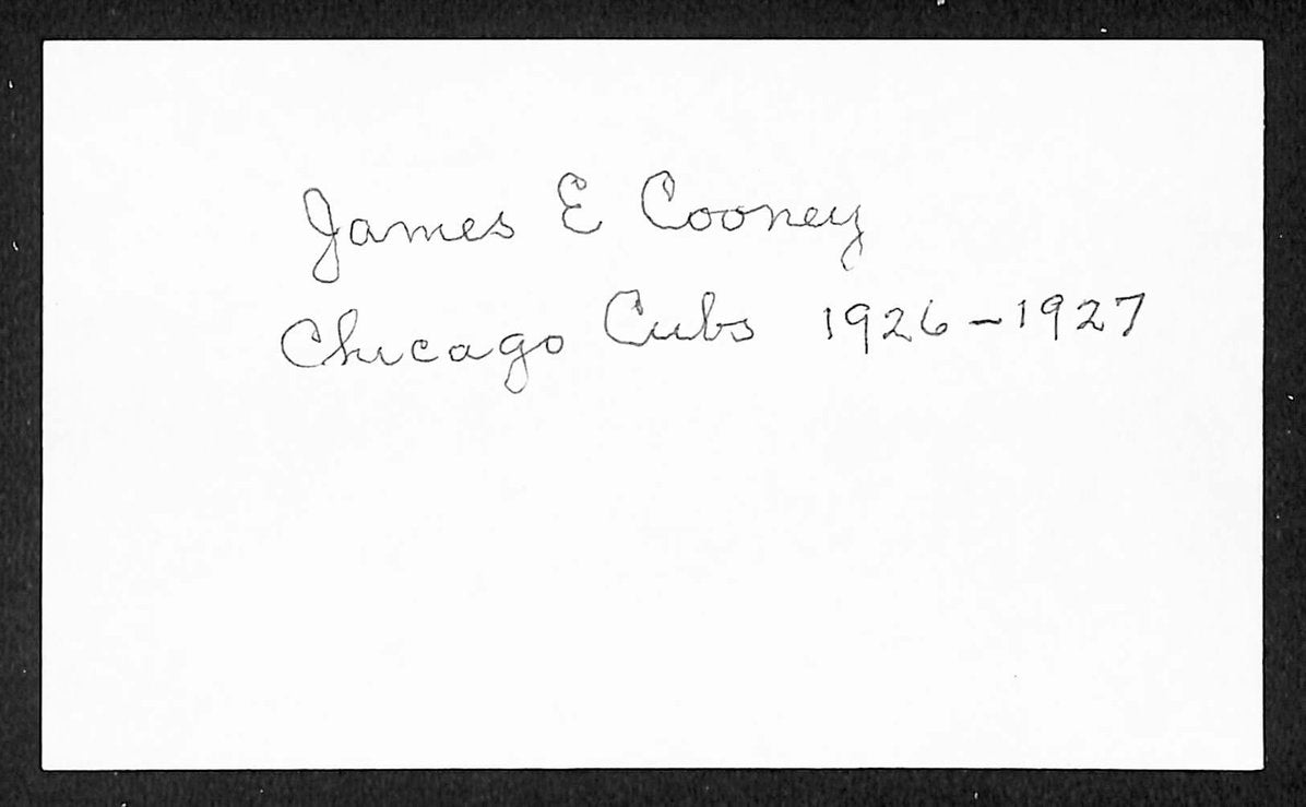 James Cooney Cubs Autographed/Signed 3x5 Index Card JSA BA208425