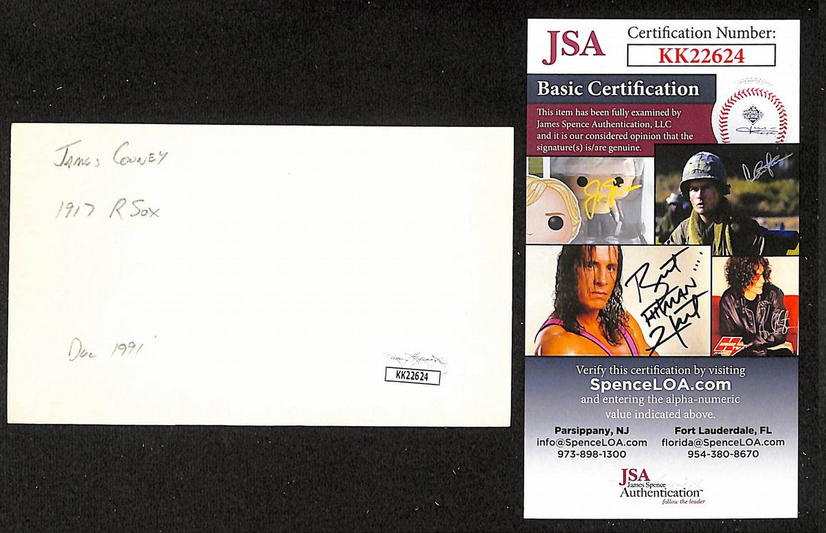 James Cooney Cubs Autographed/Signed 3x5 Index Card JSA BA208425