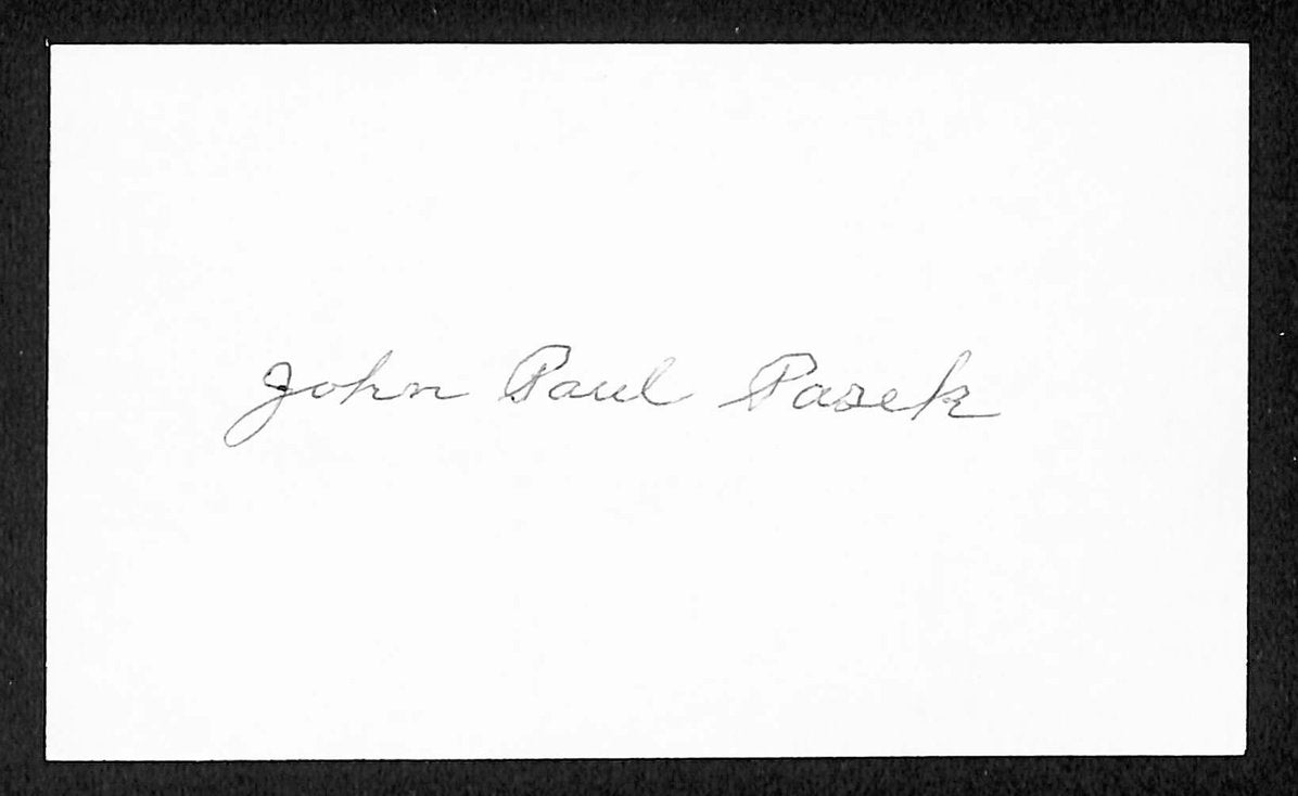 Johnny Pasek Red Sox Autographed/Signed 3x5 Index Card JSA BA208429