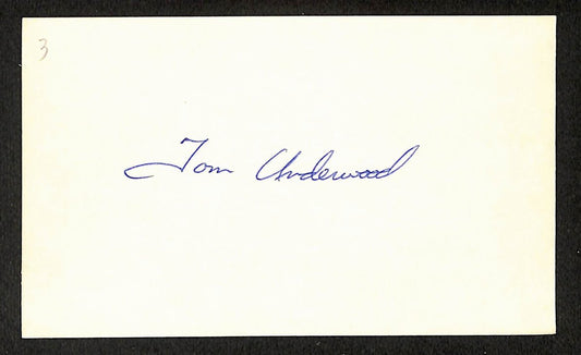 Tom Underwood Phillies Autographed/Signed 3x5 Index Card JSA BA208431