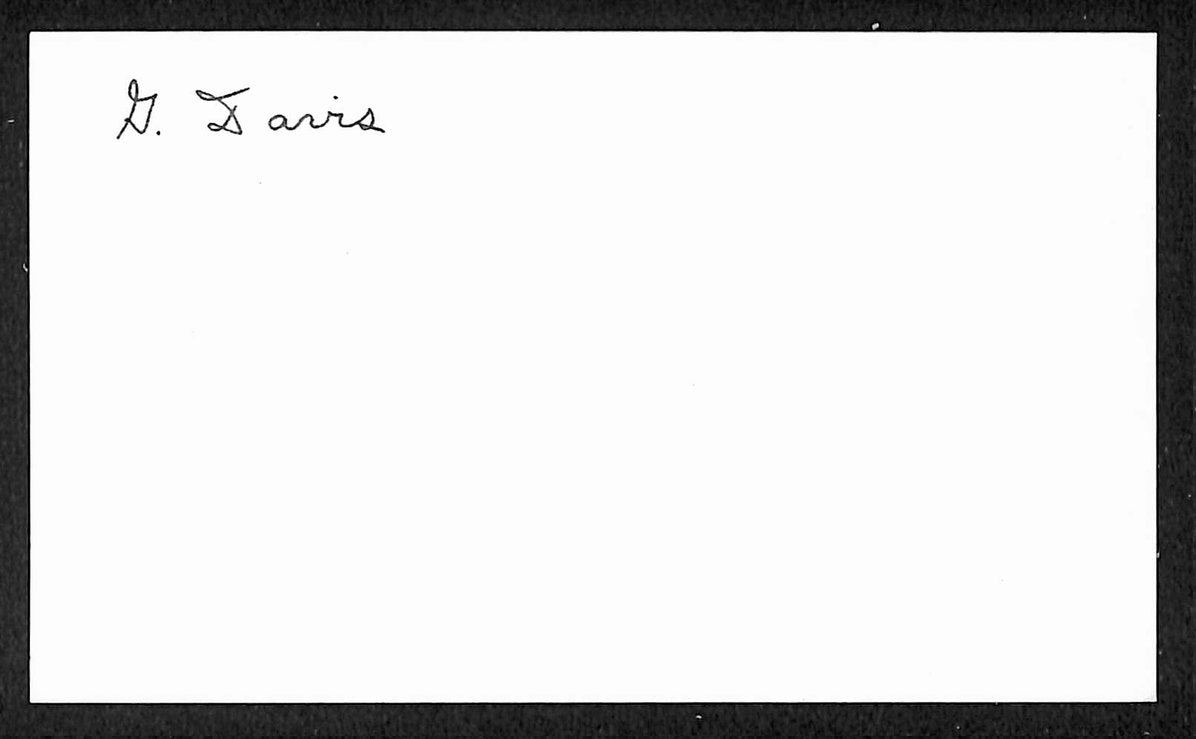 Kiddo Davis Phillies Autographed/Signed 3x5 Index Card JSA BA208432
