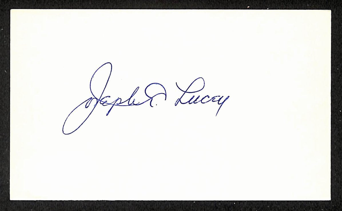 Joe Lucey Yankees Autographed/Signed 3x5 Index Card JSA BA208434