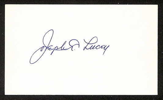 Joe Lucey Yankees Autographed/Signed 3x5 Index Card JSA BA208434