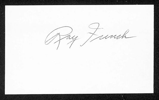 Ray French Yankees Autographed/Signed 3x5 Index Card JSA BA208435