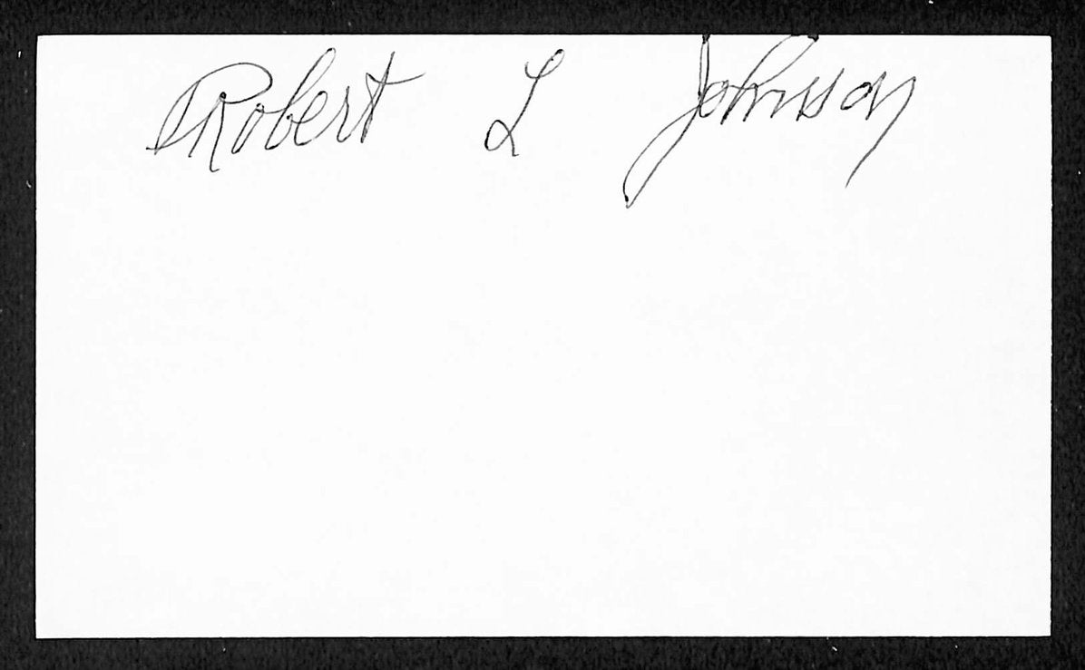 Bob Johnson Athletics Autographed/Signed 3x5 Index Card JSA BA208436