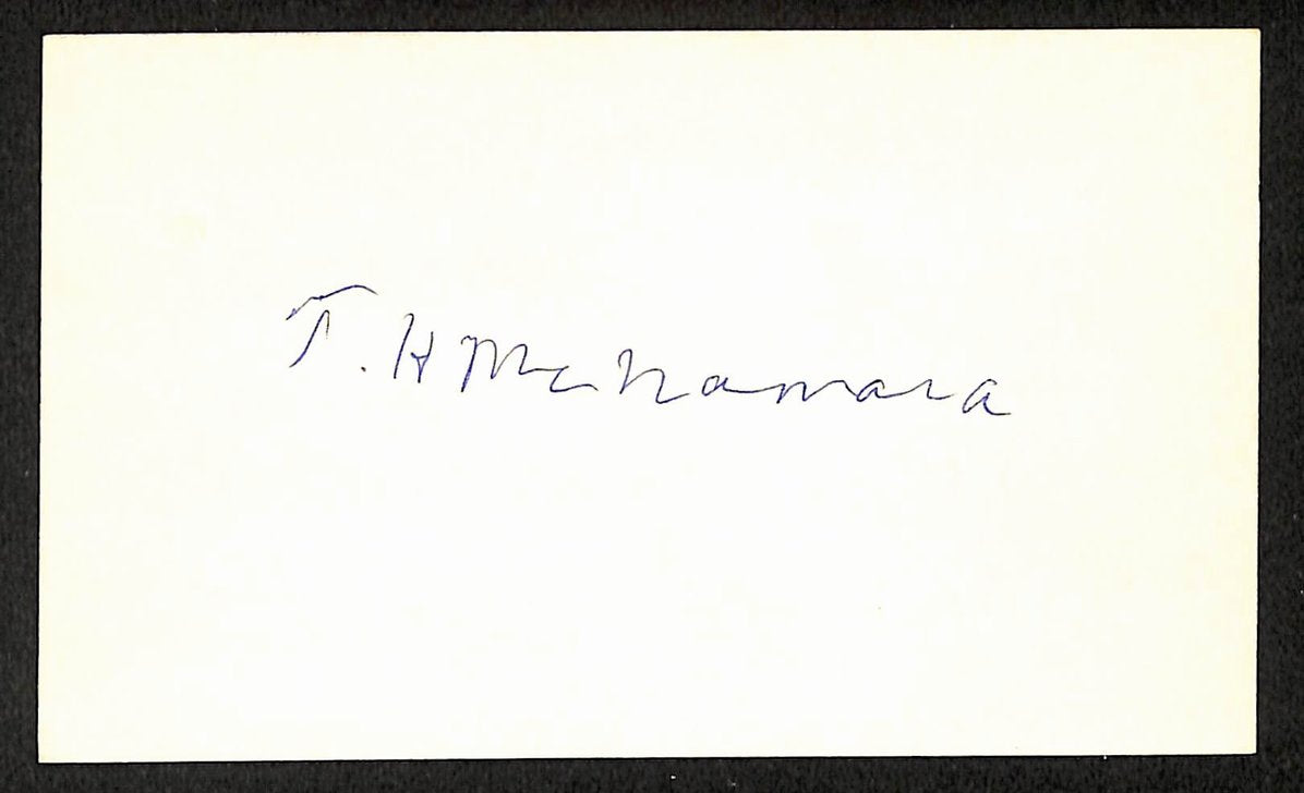 Tom McNamara Pirates Autographed/Signed 3x5 Index Card JSA BA208437