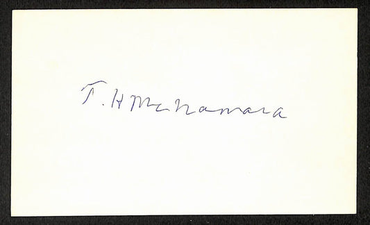 Tom McNamara Pirates Autographed/Signed 3x5 Index Card JSA BA208437