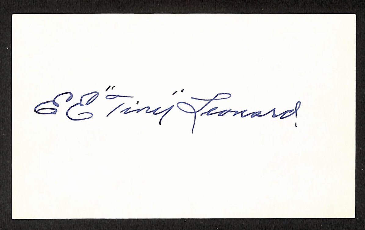 Elmer Leonard Athletics Autographed/Signed 3x5 Index Card JSA BA208438