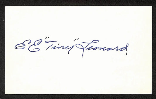 Elmer Leonard Athletics Autographed/Signed 3x5 Index Card JSA BA208438