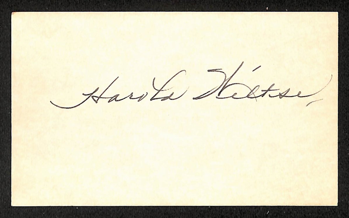 Harold Wiltse Red Sox Autographed/Signed 3x5 Index Card JSA BA208439