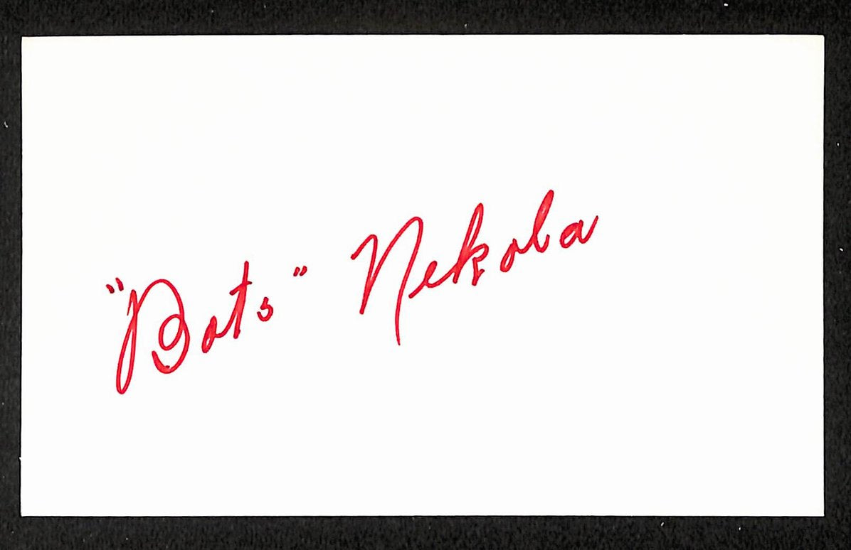 Bots Nekola Yankees Autographed/Signed 3x5 Index Card JSA BA208443