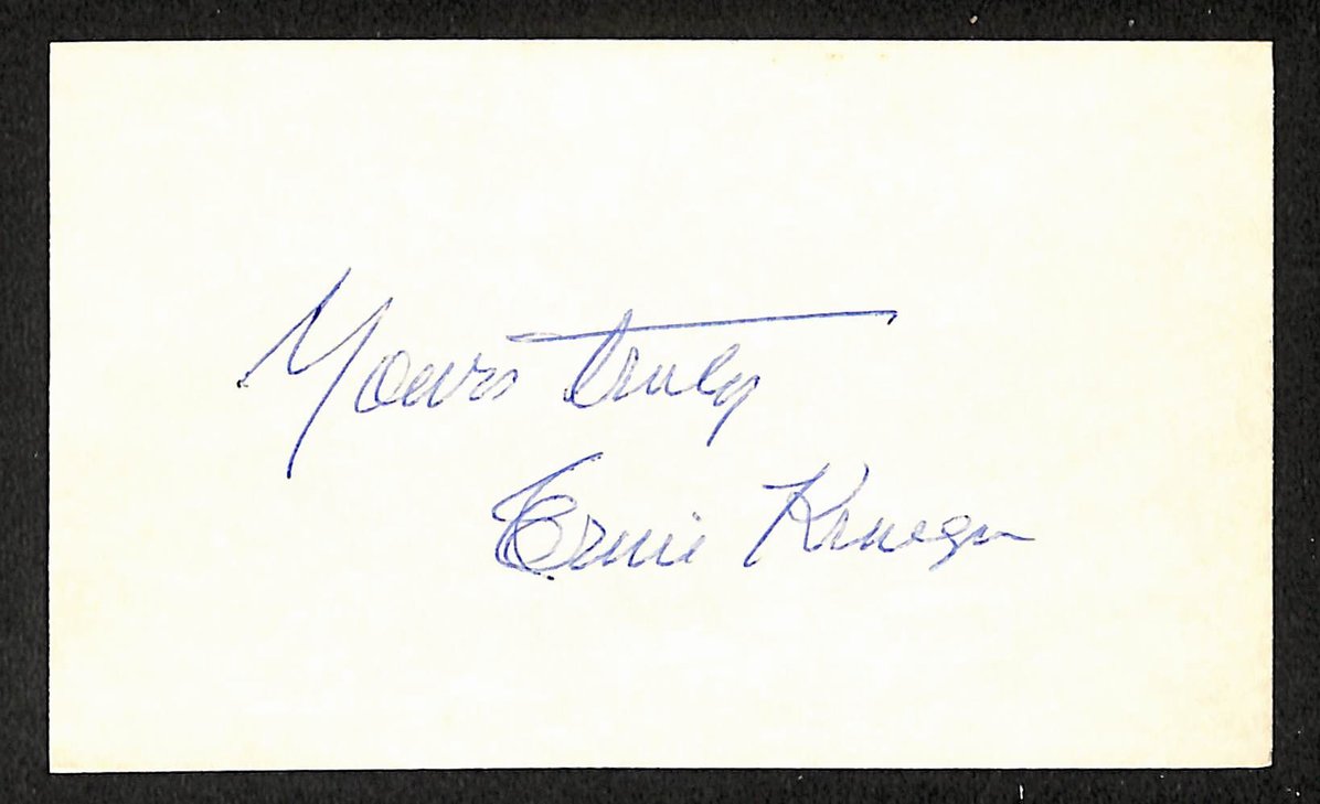 Ernie Krueger Naps Autographed/Signed 3x5 Index Card JSA BA208446