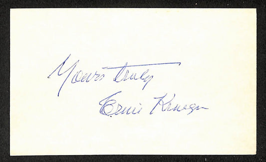 Ernie Krueger Naps Autographed/Signed 3x5 Index Card JSA BA208446