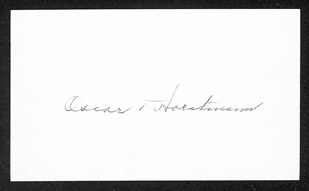 Oscar Horstmann Cardinals Autographed/Signed 3x5 Index Card JSA BA208447
