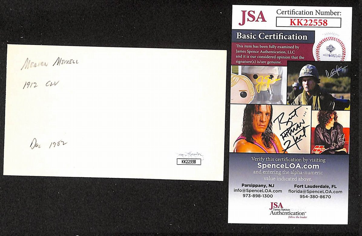 Moxie Meixell Naps Autographed/Signed 3x5 Index Card JSA BA208449