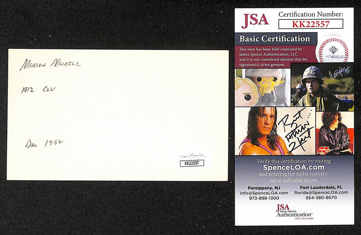 Moxie Meixell Naps Autographed/Signed 3x5 Index Card JSA BA208450