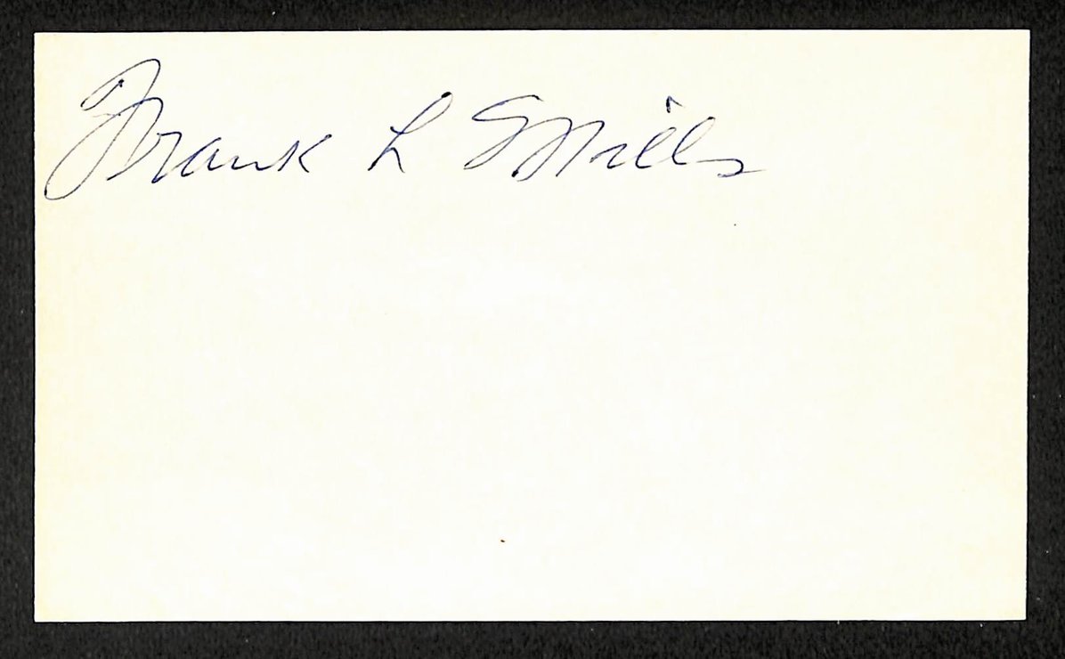 Frank Mills Naps Autographed/Signed 3x5 Index Card JSA BA208452