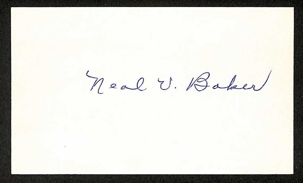 Neal Baker Athletics Autographed/Signed 3x5 Index Card JSA BA208453