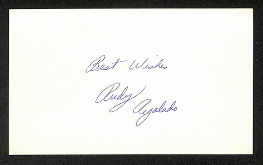 Rudy Regalado Indians Autographed/Signed 3x5 Index Card JSA BA208454