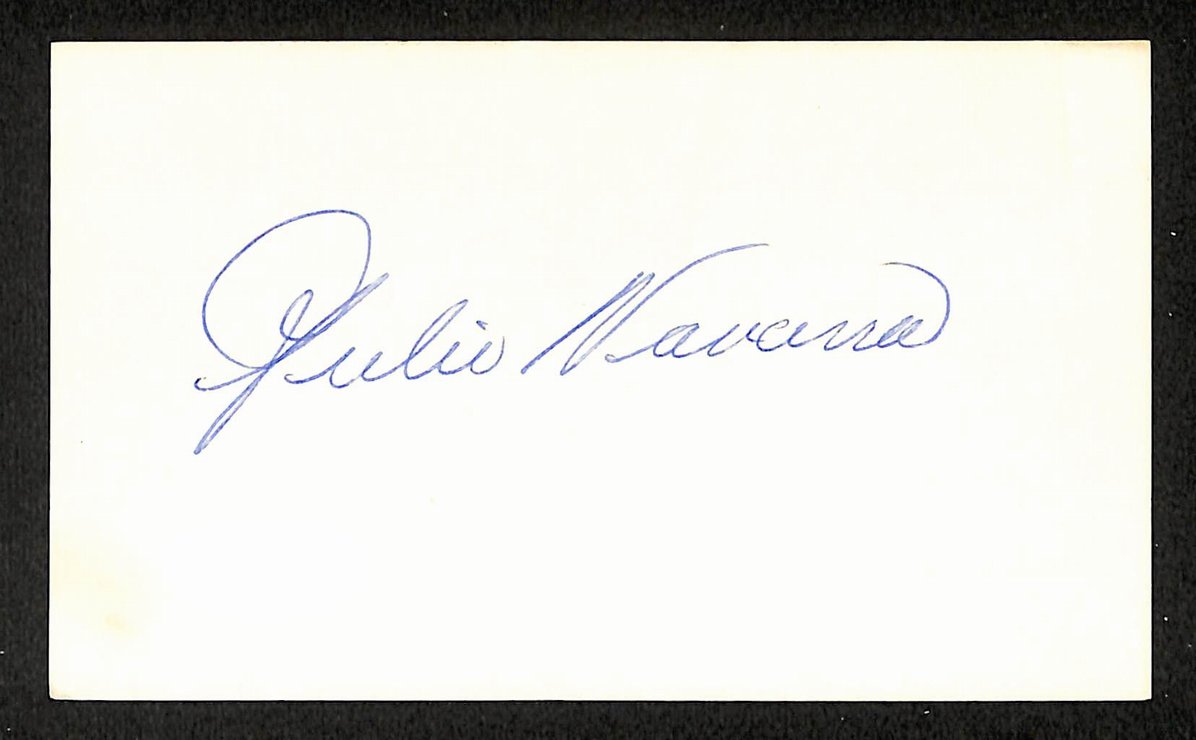 Julio Navarro Angels Autographed/Signed 3x5 Index Card JSA BA208455