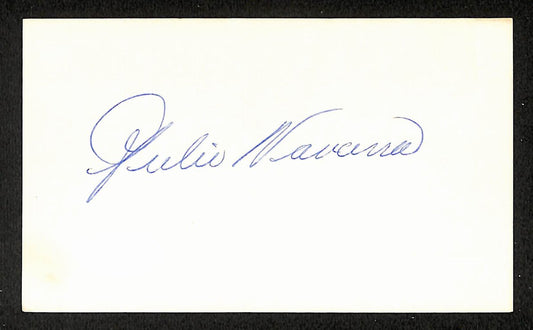 Julio Navarro Angels Autographed/Signed 3x5 Index Card JSA BA208455