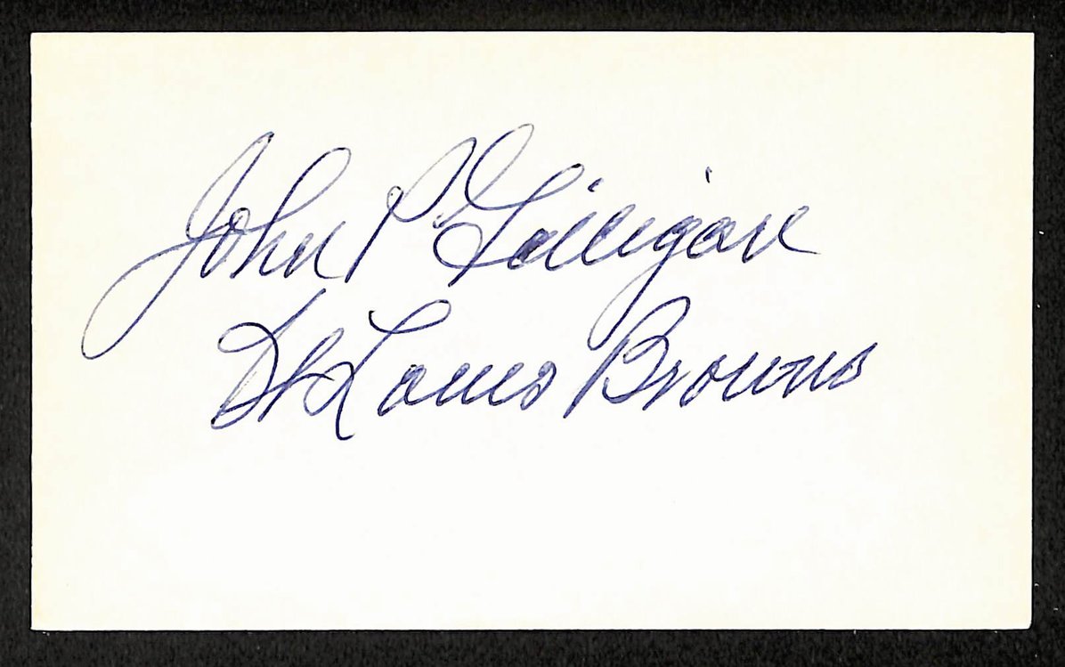 Jack Gilligan Browns Autographed/Signed 3x5 Index Card JSA BA208456
