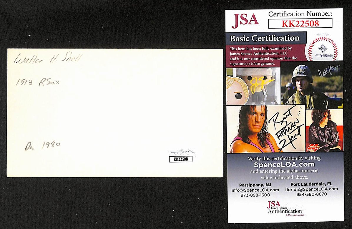 Walter Snell Braves Autographed/Signed 3x5 Index Card JSA BA208460