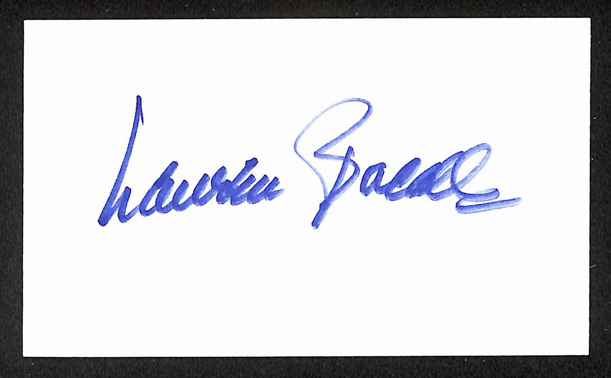 Lauren Bacall Actress Autographed/Signed 3x5 Index Card JSA BA208462