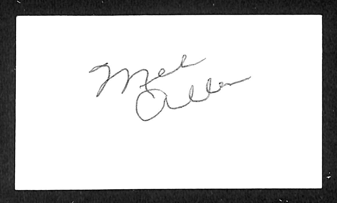Mel Allen Yankees Autographed/Signed 3x5 Business Card JSA BA208464